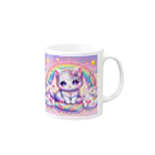 黒猫のluna　SUZURI支店のゆめかわ白にゃんこ(AI) Mug :right side of the handle