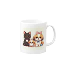 ワンコとにゃんちゃんズのにゃんことワンちゃんズ Mug :right side of the handle