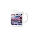 AQUAMETAVERSEの満開の桜を鑑賞する私 アメジスト 2846 Mug :right side of the handle