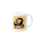 ㈱LOOKのラーメン好きのチンパンジー Mug :right side of the handle