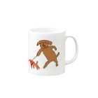 子供の言い訳の犬と犬おさんぽ Mug :right side of the handle