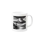 pimo244の水墨画富士山 Mug :right side of the handle