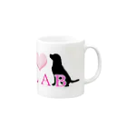 seide.blume～Ｄ＊Ｒ～の愛犬ラブラドールシルエット（文字入り） Mug :right side of the handle