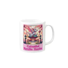 大江戸花火祭りのCelestial Ryujin Realm～天上の龍神社8 Mug :right side of the handle