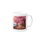 AQUAMETAVERSEの桜並木　なでしこ1478 Mug :right side of the handle