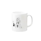 モノトンアルファベットのB子のコーヒー Mug :right side of the handle