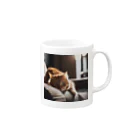 feliceのリビングでごろんとする猫 Mug :right side of the handle