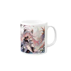bellzetのWhite Pink Druid Mug :right side of the handle