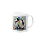 akipen76の愛する家族と幸せに暮らすペンギン Mug :right side of the handle