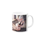 あなたに夢中の黒いビキニの女の子（銀髪Ｖｅｒ．） Mug :right side of the handle