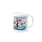 Enjoy 旅SUP!の旅ペンギン　アラスカでSUP 寒！ Mug :right side of the handle