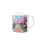 ruiruirのドット絵　子うさぎ　春のお散歩 Mug :right side of the handle