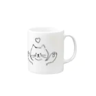 ゆるいねこの店のハートねこ Mug :right side of the handle