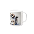 Animal Illustration shopのシーズー　Shih Tzu　水彩画風 Mug :right side of the handle