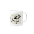 パグとミニブタの母のシーズー Mug :right side of the handle