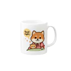 メアリーの今夜は可愛い柴犬スタンプで癒しの時間 Mug :right side of the handle