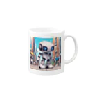 Freedomの可愛いロボットのイラストグッズ Mug :right side of the handle