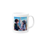 ウエディング♡カップルグッズのPIXAR風カップル Mug :right side of the handle