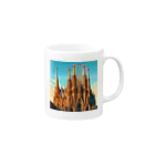 Pixel Art Goodsのサクラダファミリア（pixel art） Mug :right side of the handle