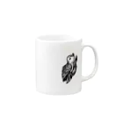 hamanakoの振り向きフクロウ Mug :right side of the handle