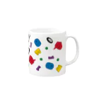 親子設計 CHIiKu MOJi『知育文字』のROBOT レトロカラー Mug :right side of the handle
