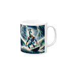 アニマルxスポーツグッズ「アニマル・ヒーローズ」の『キリンKOJIRO - 波乗り嵐での挑戦』 Mug :right side of the handle