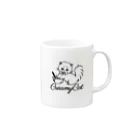 お砂糖と白い猫　creamy catのcreamy catの白猫ちゃん Mug :right side of the handle