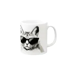 CoolShades CrittersのMonochrome Cat Shades Mug :right side of the handle