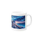 space catの銀河鉄道の猫 Mug :right side of the handle