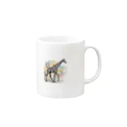 Tシャツピークスのキリンジラフ Mug :right side of the handle