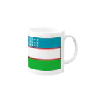 お絵かき屋さんのウズベキスタンの国旗 Mug :right side of the handle