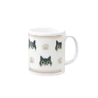 サバ白雑種猫のなめこちゃん屋のなめこちゃんマグカップ（パターン茶） Mug :right side of the handle