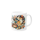 猫LOVE items Noahの猫LOVE items 茶虎と白黒 Mug :right side of the handle