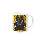 【しばし柴犬屋】のムキムキマッスル黒柴犬(黄色 Mug :right side of the handle