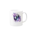 Mellow-Skyの紫の花と影 Mug :right side of the handle