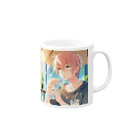 ShopＴＫの夏の爽やかな風に包まれた青年 Mug :right side of the handle