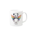 mofu-petiのにじいろ羽パンダ Mug :right side of the handle