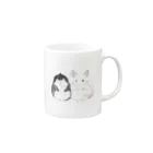 ぽこじろう雑貨店  mili mili (ミリミリ)のチンチラとペンギン Mug :right side of the handle