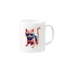 メロンパン猫のイケ猫 Mug :right side of the handle