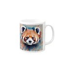 WithRedPandaの水彩風レッサーパンダ Mug :right side of the handle