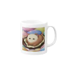 DIMDIMの脳内ショップの白い顔の猫ちゃん Mug :right side of the handle