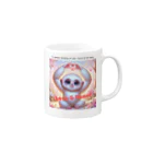 dreamy-designのLOVE&PEACE　シロテナガザルくん Mug :right side of the handle