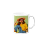 Unique Existenceのart woman mosaic Mug :right side of the handle