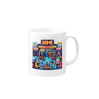 GIRLの可愛いレトロなゲームセンター Mug :right side of the handle