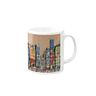 ヲシラリカの油絵　知らない都市の風景　ノスタルジー Mug :right side of the handle