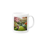 JAMnano1837の猫 in 花園 Mug :right side of the handle