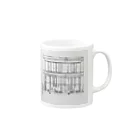 ヲシラリカのカフェテラス　モノクロ Mug :right side of the handle