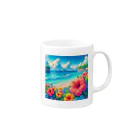 日本の風景 COOL JAPANの日本の風景:沖縄の海でゆんたく、Japanese scenery: Relaxing on the sea in Okinawa Mug :right side of the handle