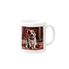 ワンニャンのスリッパを持ち出している犬 Mug :right side of the handle