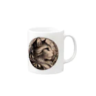 猫の世界のミュシャ猫シリーズ1 Mug :right side of the handle